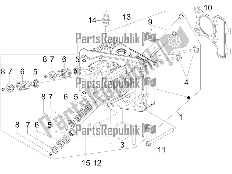 Toutes les pièces pour le Unité De Tête - Valve du Piaggio FLY 50 4T 4V 2018