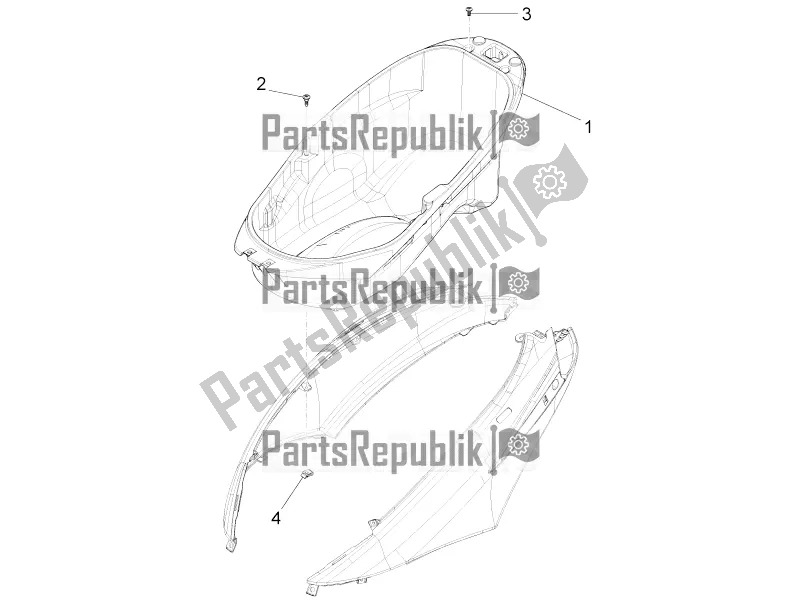 Toutes les pièces pour le Logement De Casque - Sous La Selle du Piaggio FLY 50 4T 4V 2018