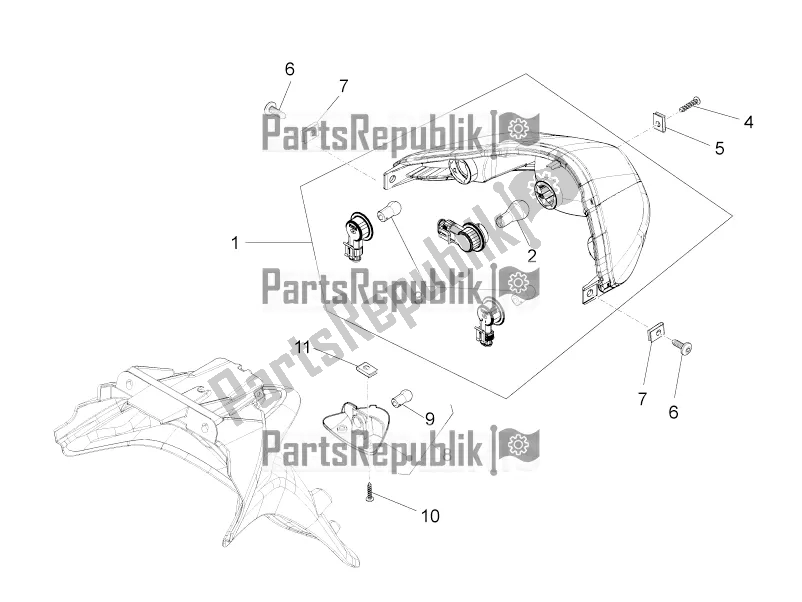 Toutes les pièces pour le Phares Arrière - Clignotants du Piaggio FLY 50 4T 4V 2018