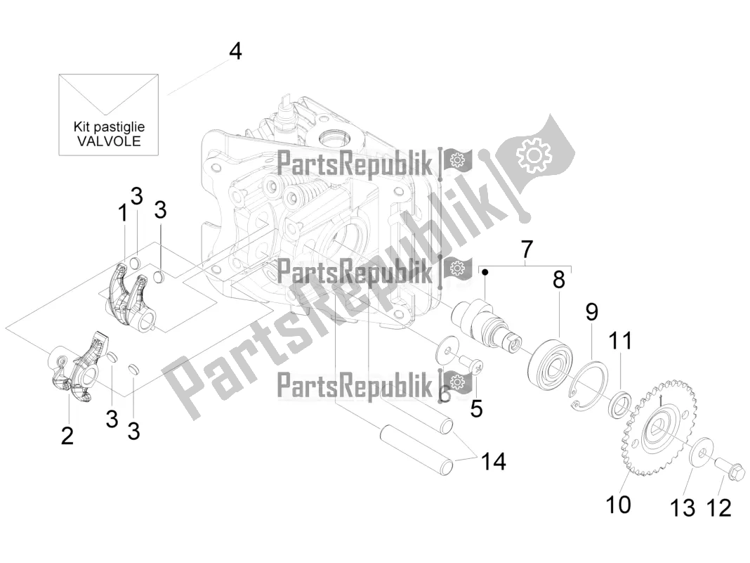 Toutes les pièces pour le Leviers à Bascule Support Unité du Piaggio FLY 50 4T 4V 2018