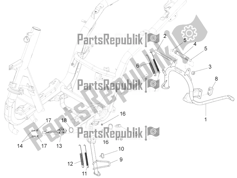 Toutes les pièces pour le Des Stands du Piaggio FLY 50 4T 4V 2018