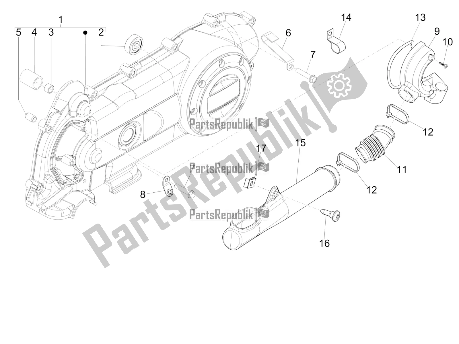 Toutes les pièces pour le Couvercle De Carter - Refroidissement Du Carter du Piaggio FLY 50 4T 4V USA 2016