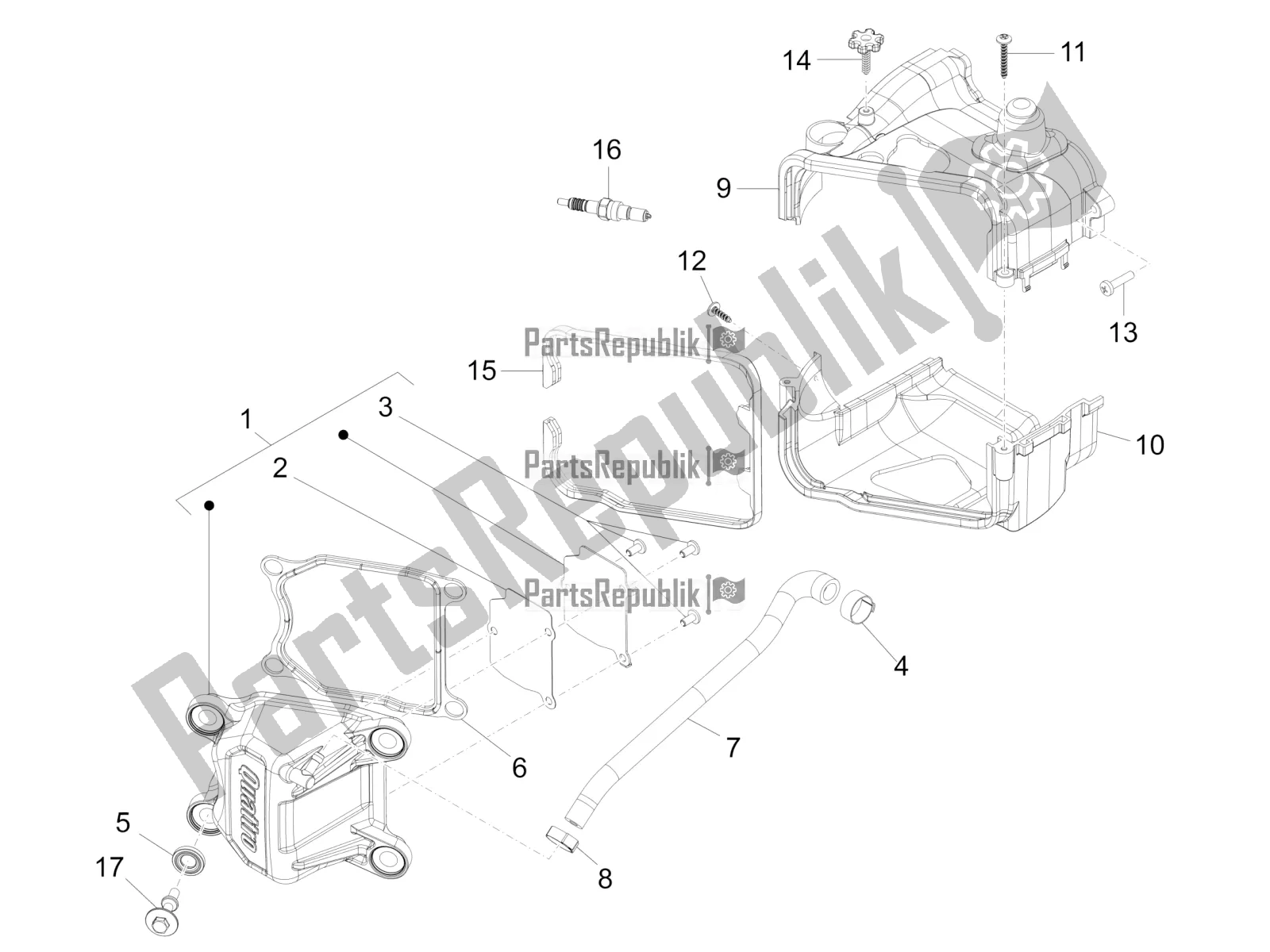 Toutes les pièces pour le Le Couvre-culasse du Piaggio FLY 50 4T 4V USA 2016