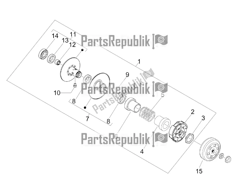 Toutes les pièces pour le Poulie Menée du Piaggio FLY 50 4T 4V USA 2016