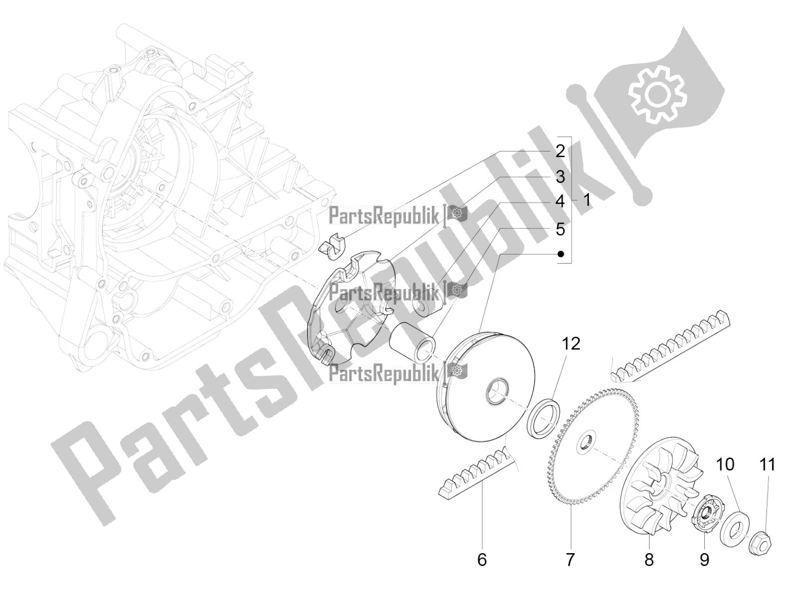 Toutes les pièces pour le Poulie Motrice du Piaggio FLY 50 4T 4V USA 2016