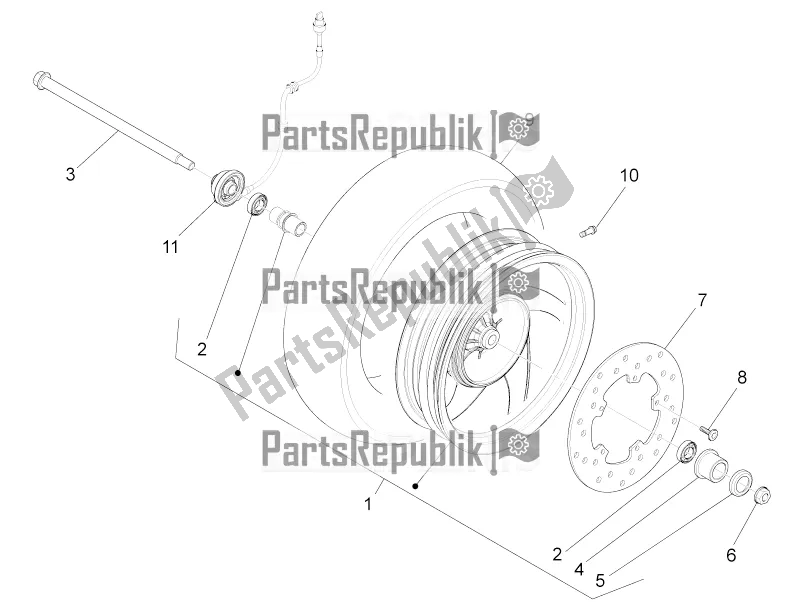 Alle onderdelen voor de Voorwiel van de Piaggio FLY 50 4T 4V USA 2016