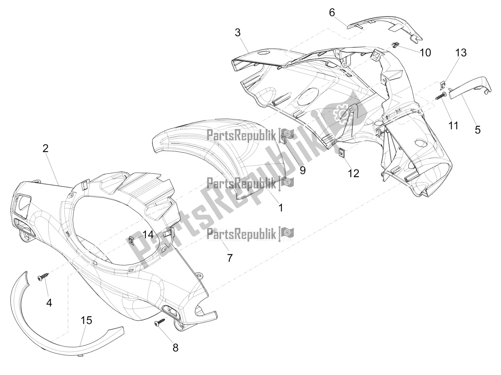 Toutes les pièces pour le Couvertures De Guidon du Piaggio FLY 50 4T 4V USA 2016