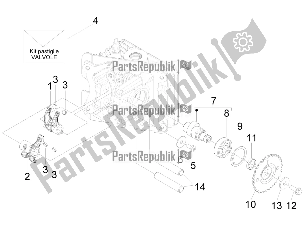 Toutes les pièces pour le Leviers à Bascule Support Unité du Piaggio FLY 50 4T 4V USA 2016