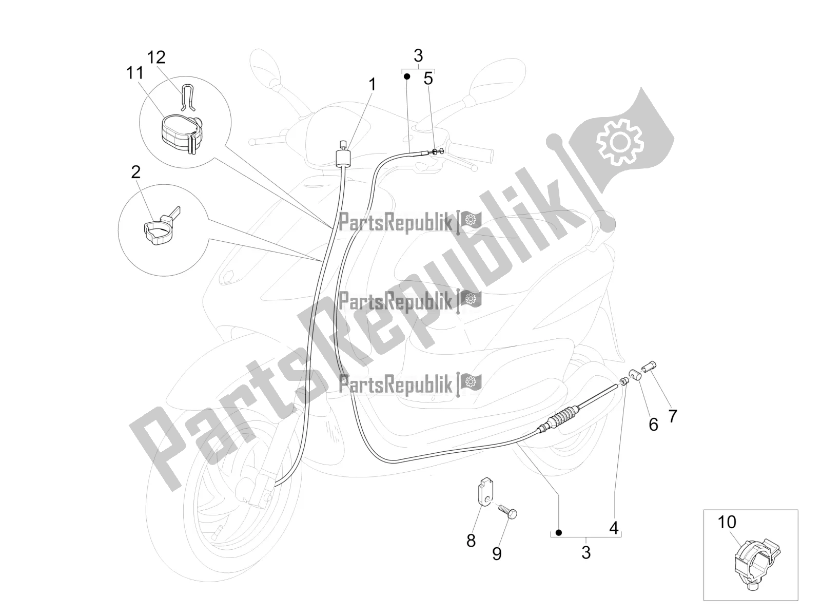 All parts for the Transmissions of the Piaggio FLY 50 4T 4V USA 2016