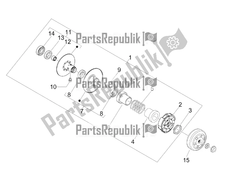 Toutes les pièces pour le Poulie Menée du Piaggio FLY 50 4T 4V USA 2017