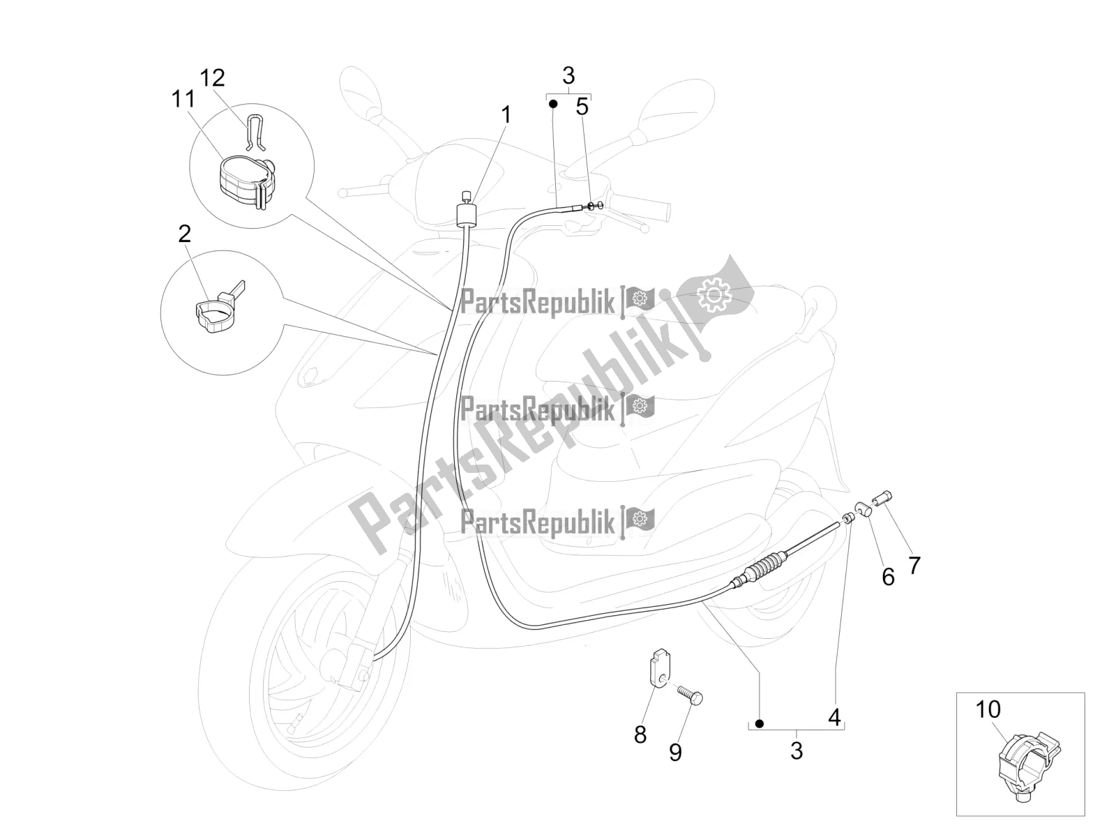 All parts for the Transmissions of the Piaggio FLY 50 4T 4V USA 2017