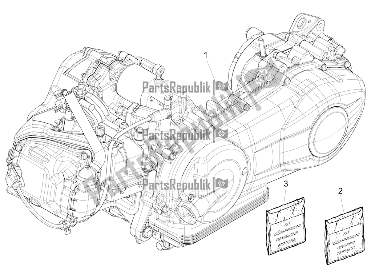 Todas as partes de Montagem De Motor do Piaggio Liberty 125 4T Iget Corporate E4 2017-2019 Emea 2017