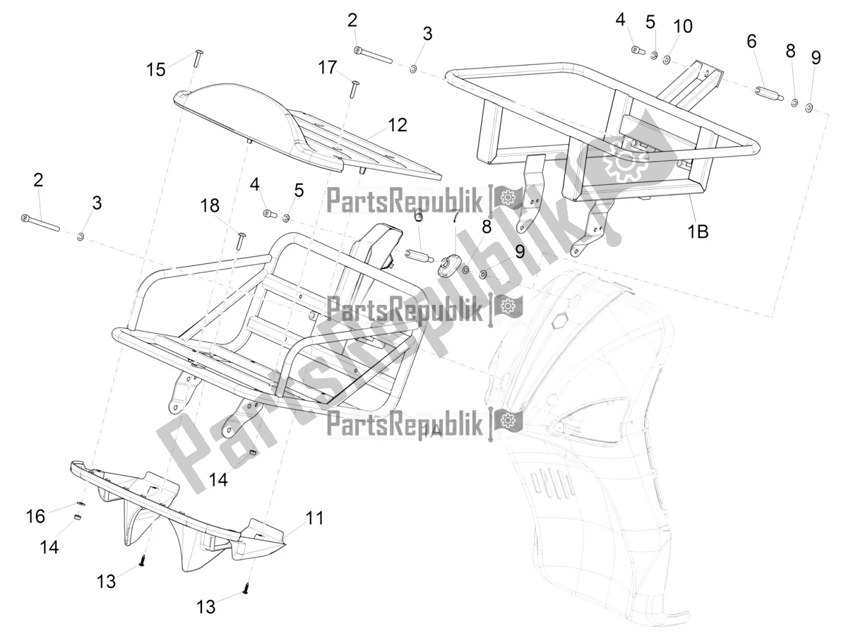 Wszystkie części do Baga? Nik Przedni Piaggio Liberty 125 4T Iget Corporate E4 2017-2019 Emea 2017