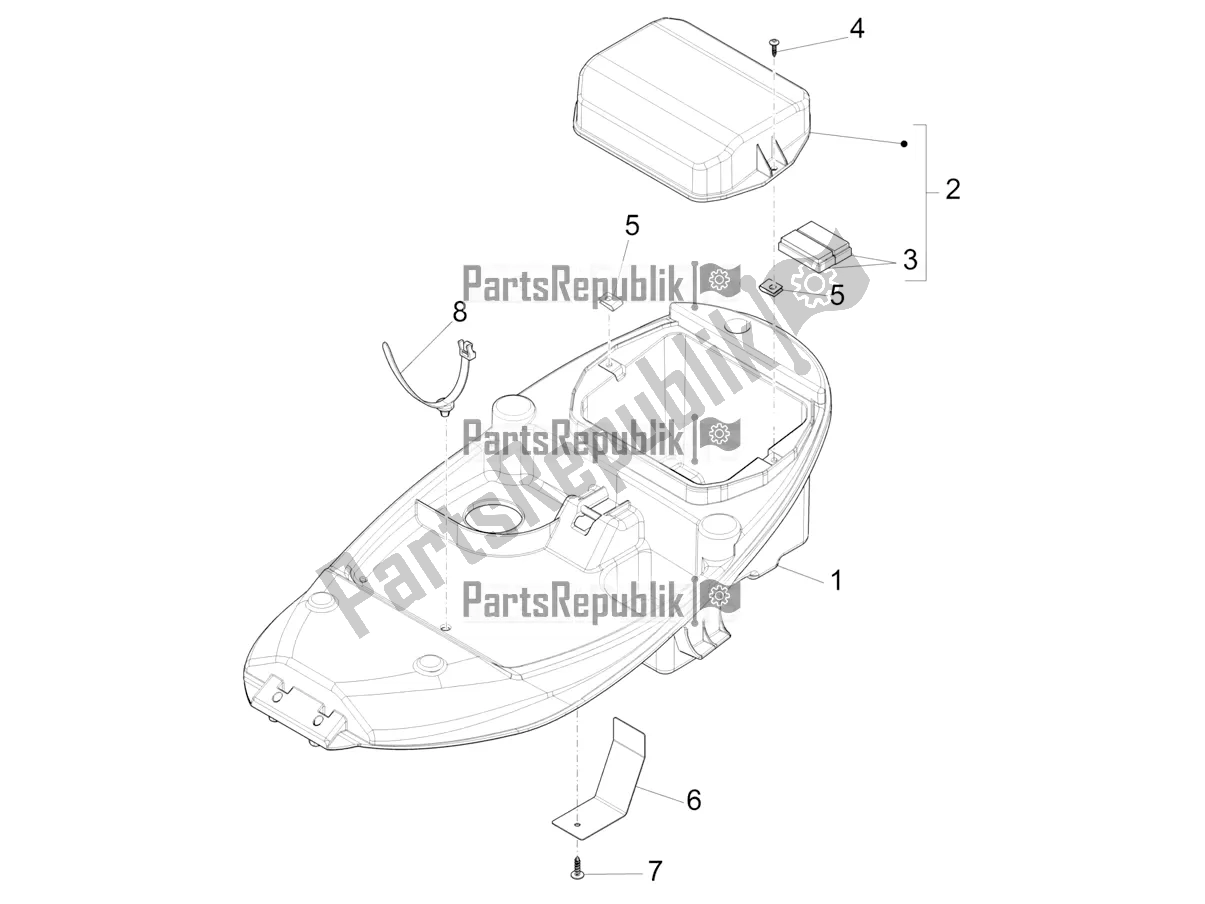 Toutes les pièces pour le Logement De Casque - Sous La Selle du Piaggio Liberty 125 4T Iget Corporate E4 2017-2019 Emea 2017