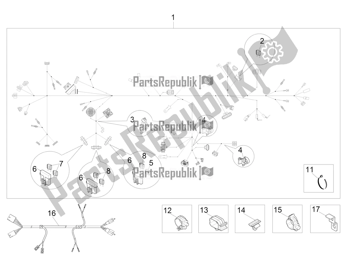 Tutte le parti per il Cablaggio Principale del Piaggio Liberty 125 4T Iget Corporate E4 2017-2019 Emea 2017