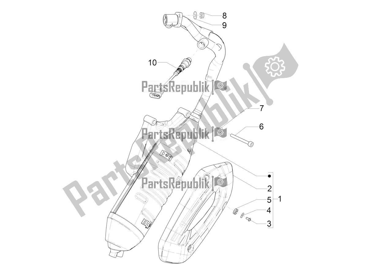 Tutte le parti per il Silenziatore del Piaggio Liberty 125 4T Iget Corporate E4 2017-2019 Emea 2017