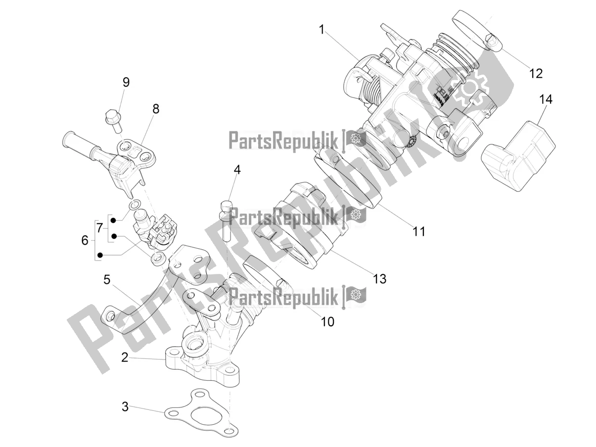 All parts for the Throttle Body - Injector - Induction Joint of the Piaggio Liberty 125 4T Iget Corporate E4 2017-2019 Emea 2017