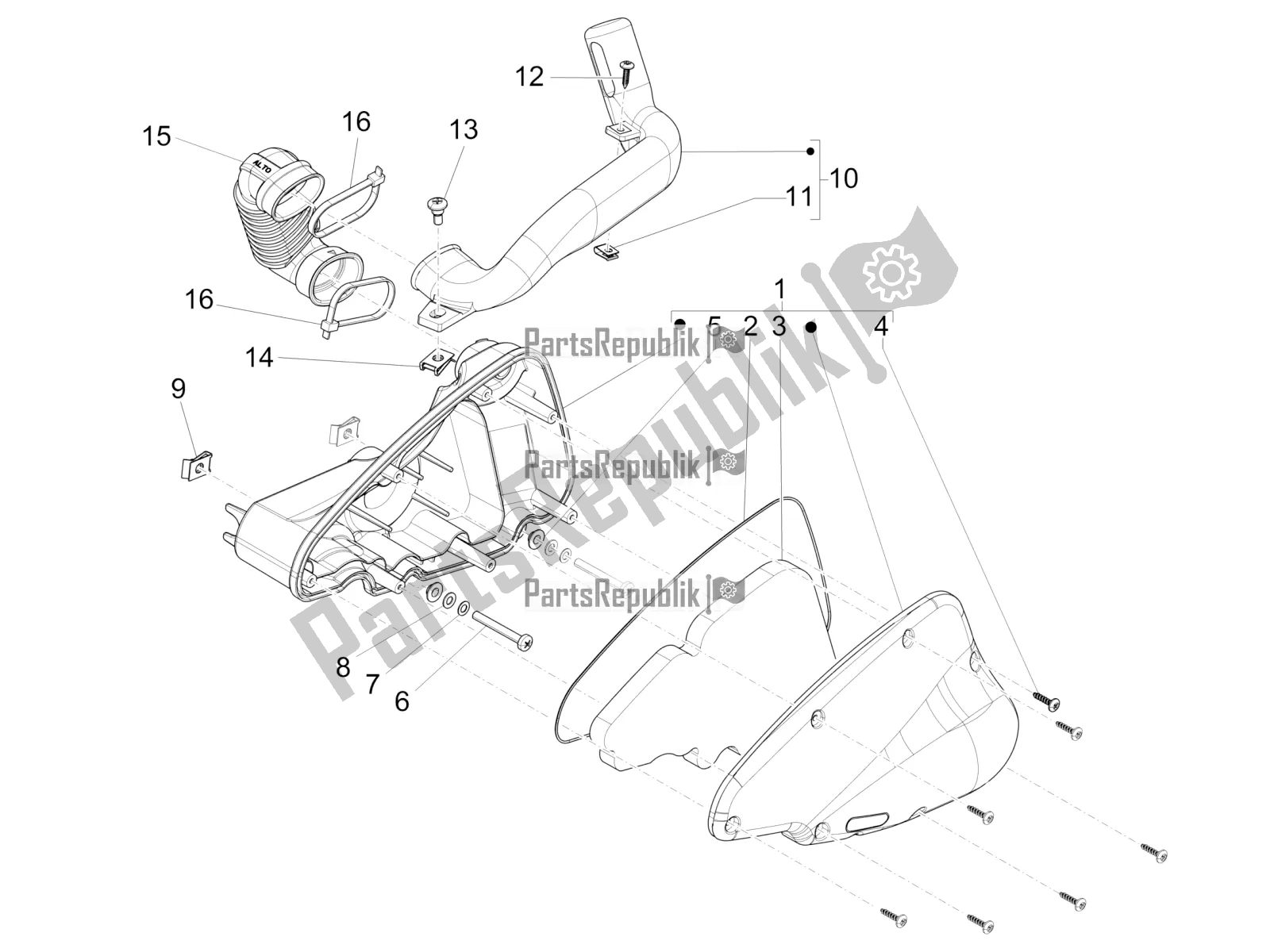 Toutes les pièces pour le Filtre à Air du Piaggio Liberty 125 4T Iget Corporate E4 2017-2019 Emea 2018