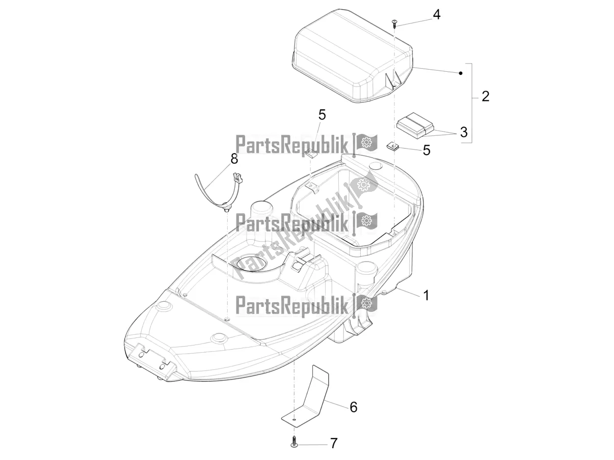 Toutes les pièces pour le Logement De Casque - Sous La Selle du Piaggio Liberty 125 4T Iget Corporate E4 2017-2019 Emea 2018