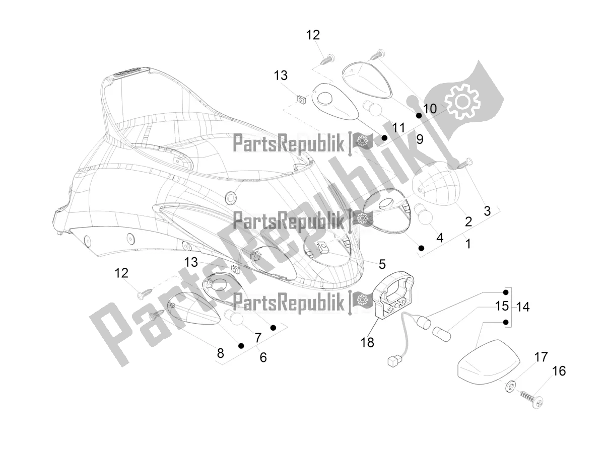 All parts for the Rear Headlamps - Turn Signal Lamps of the Piaggio Liberty 125 4T Iget Corporate E4 2017-2019 Emea 2018