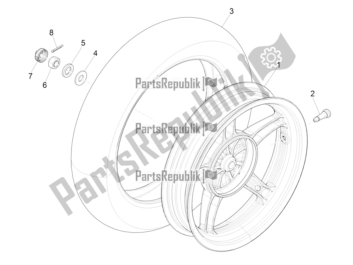 All parts for the Rear Wheel of the Piaggio Liberty 125 4T Iget Corporate E4 2017-2019 Emea 2018