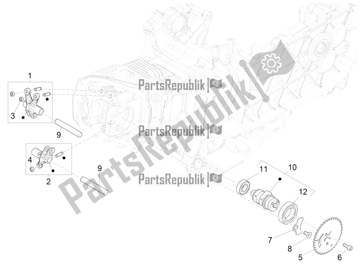 Toutes les pièces pour le Leviers à Bascule Support Unité du Piaggio Liberty 125 4T Iget Corporate E4 2017-2019 Emea 2018