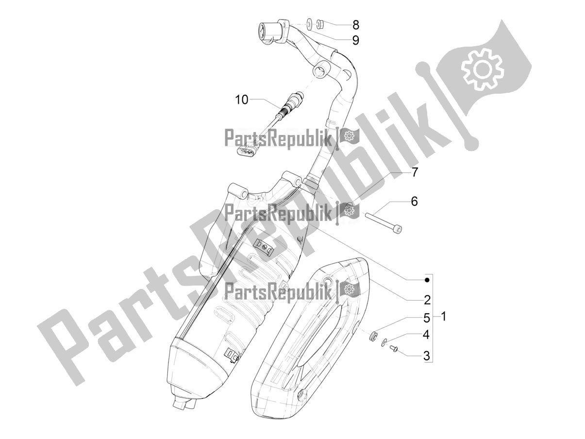 Toutes les pièces pour le Silencieux du Piaggio Liberty 125 4T Iget Corporate E4 2017-2019 Emea 2018