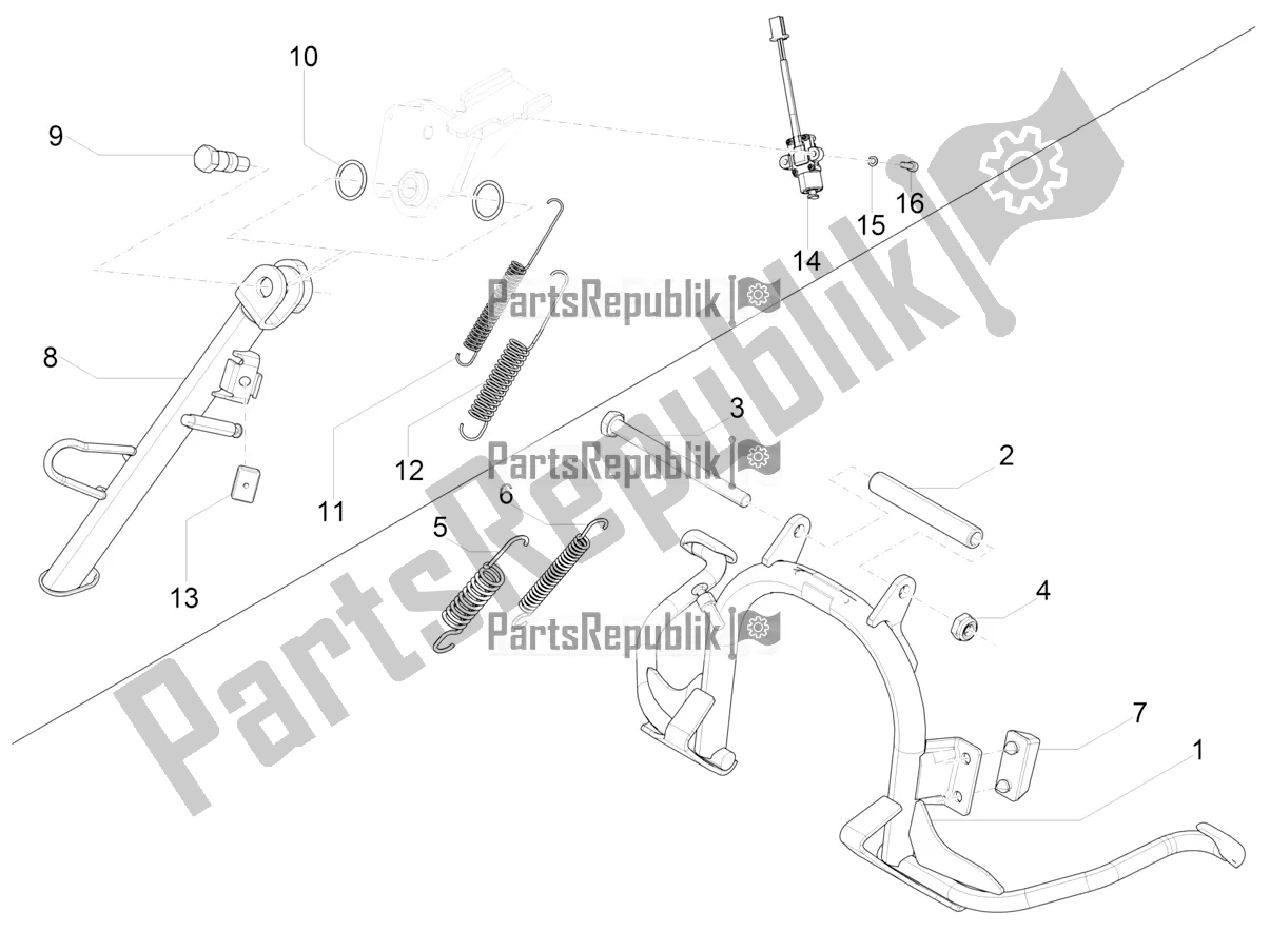 Tutte le parti per il Stand / S del Piaggio Liberty 125 4T Iget Corporate E4 2017-2019 Emea 2018