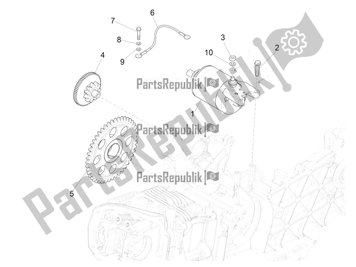 All parts for the Stater - Electric Starter of the Piaggio Liberty 125 4T Iget Corporate E4 2017-2019 Emea 2018