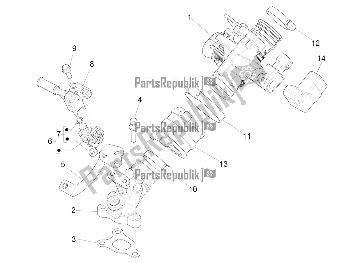 Toutes les pièces pour le Throttle Body - Injector - Induction Joint du Piaggio Liberty 125 4T Iget Corporate E4 2017-2019 Emea 2018