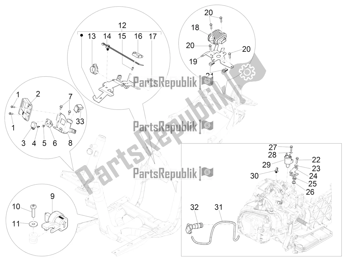 Toutes les pièces pour le Régulateurs De Tension - Unités De Commande électronique (ecu) - H. T. Bobine du Piaggio Liberty 125 4T Iget Corporate E4 2017-2019 Emea 2018