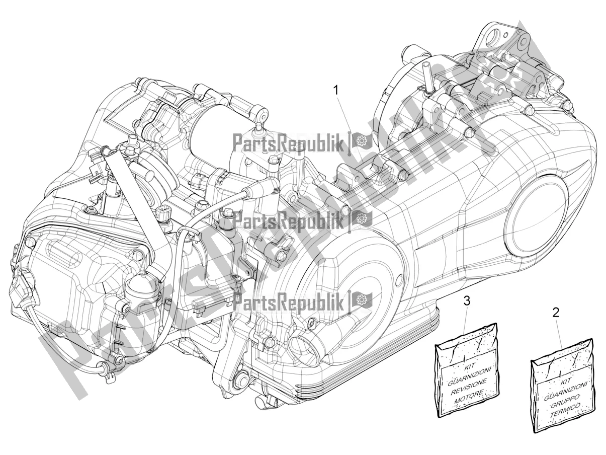 Todas as partes de Montagem De Motor do Piaggio Liberty 125 4T Iget Corporate E4 2017-2019 Emea 2019