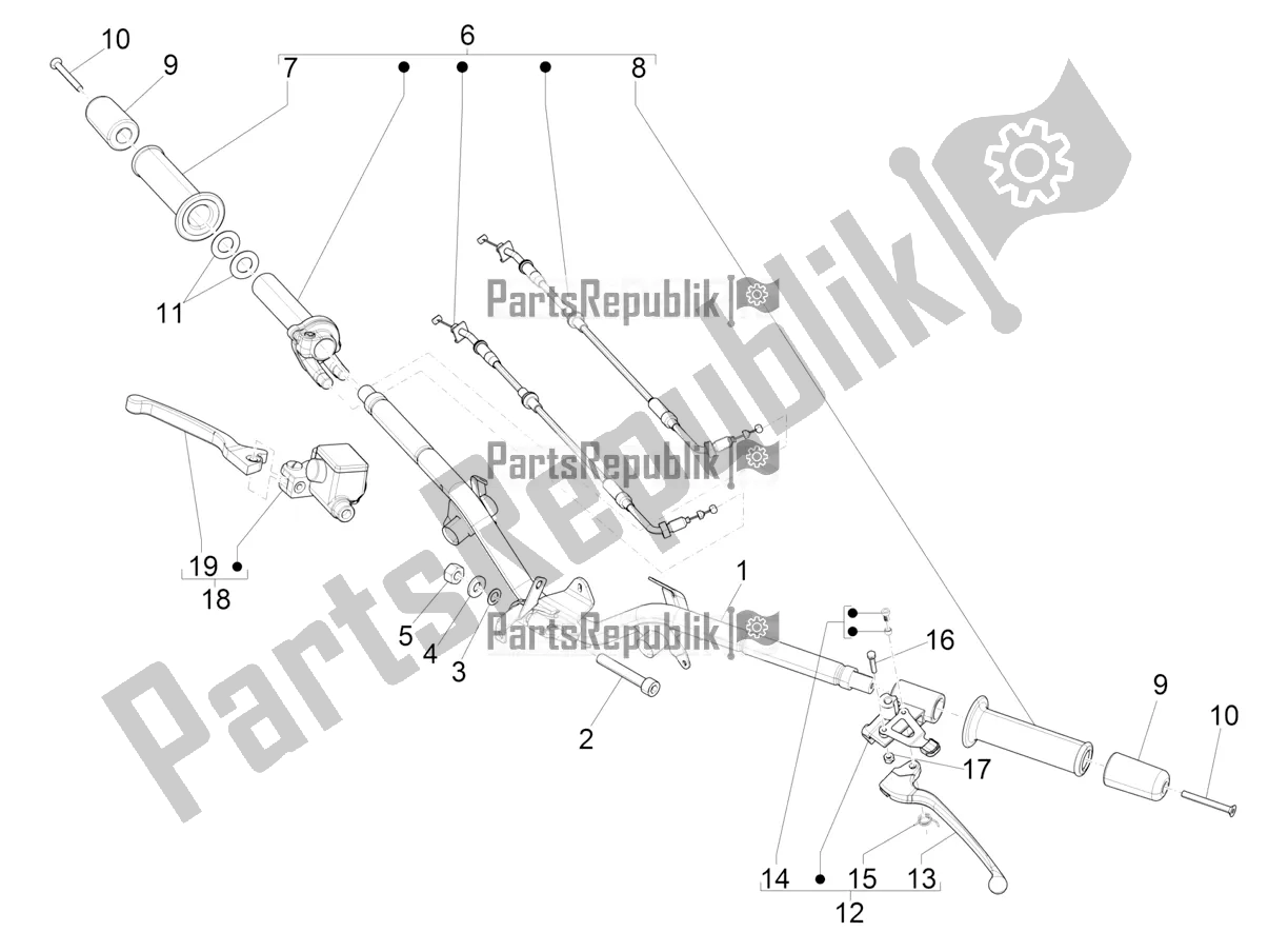 Toutes les pièces pour le Guidon - Master Cil. Du Piaggio Liberty 125 4T Iget Corporate E4 2017-2019 Emea 2019