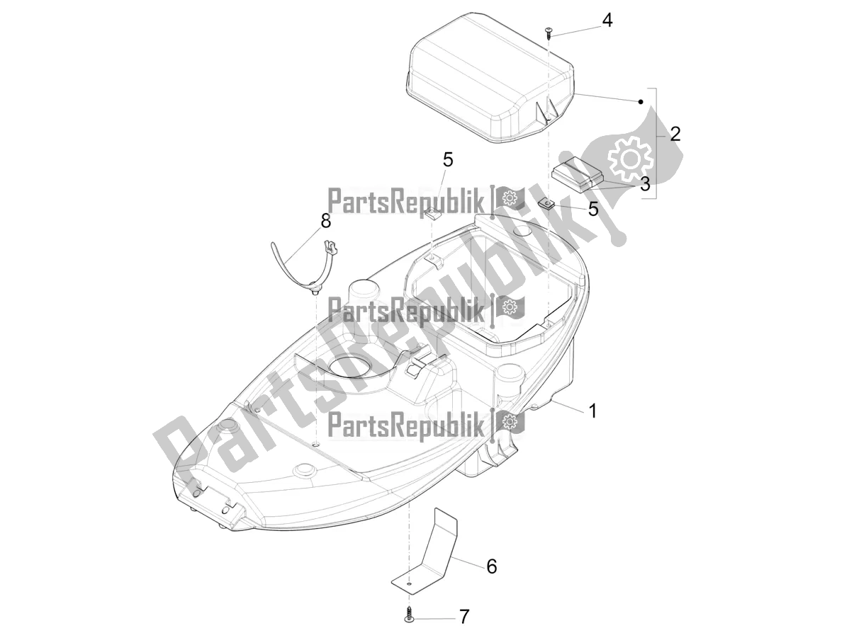 Toutes les pièces pour le Logement De Casque - Sous La Selle du Piaggio Liberty 125 4T Iget Corporate E4 2017-2019 Emea 2019