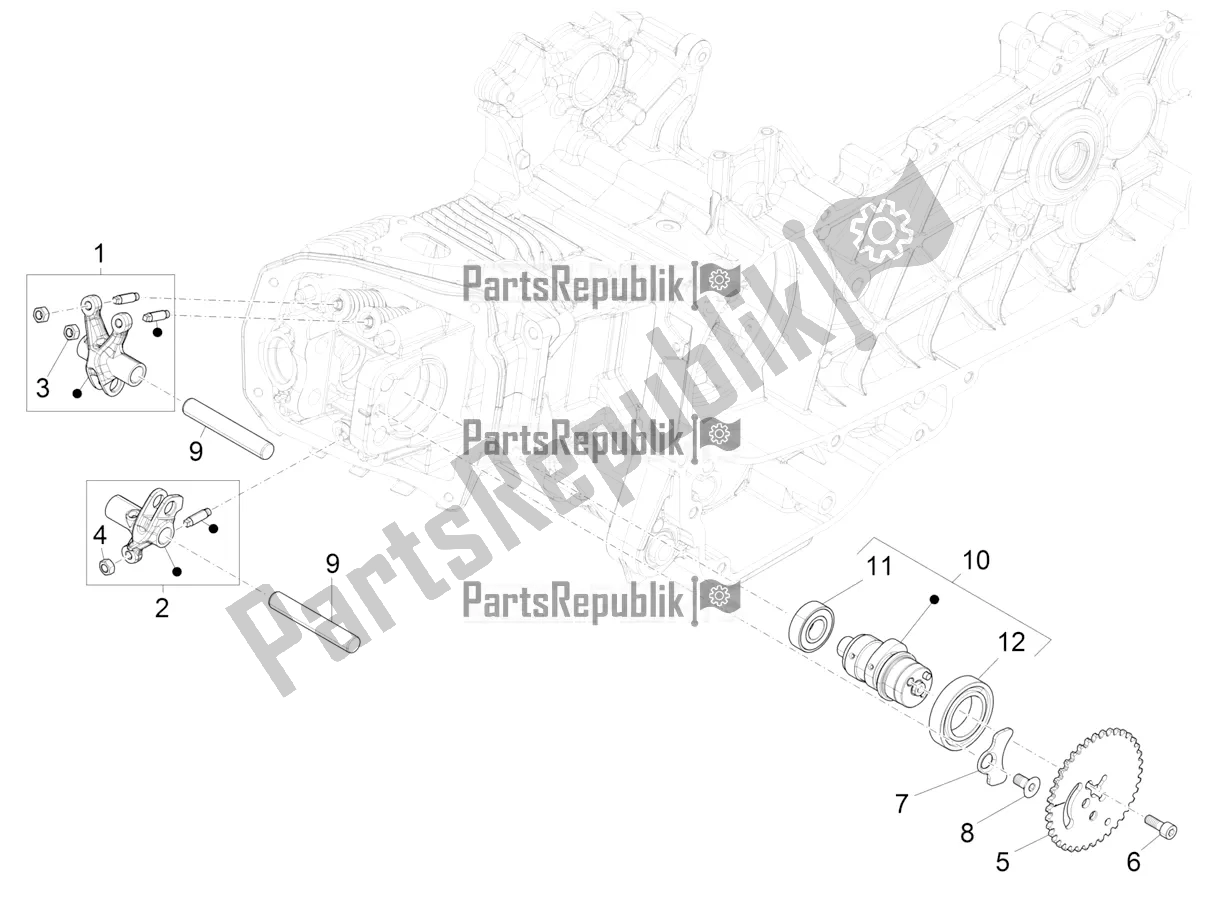 Tutte le parti per il Unità Di Supporto Leve A Dondolo del Piaggio Liberty 125 4T Iget Corporate E4 2017-2019 Emea 2019