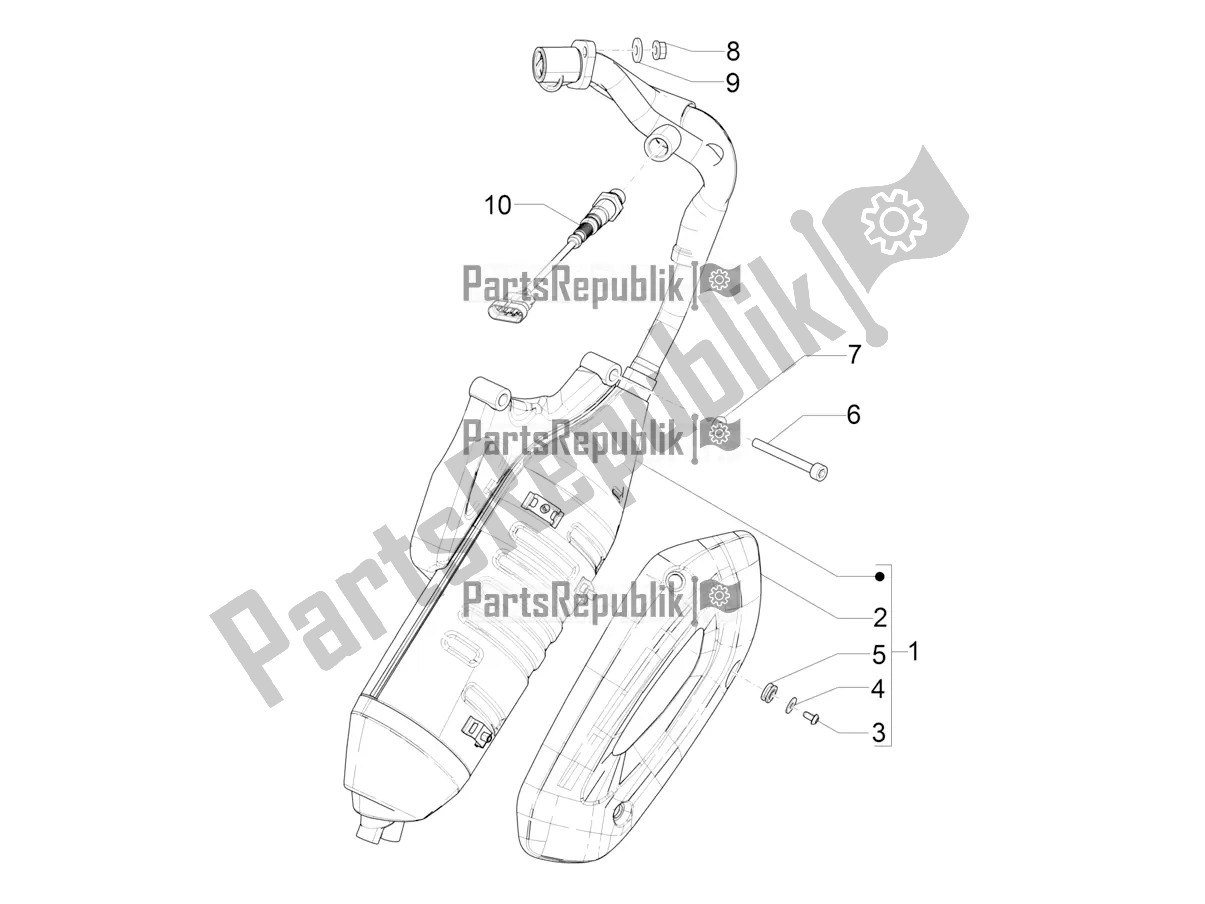 Toutes les pièces pour le Silencieux du Piaggio Liberty 125 4T Iget Corporate E4 2017-2019 Emea 2019