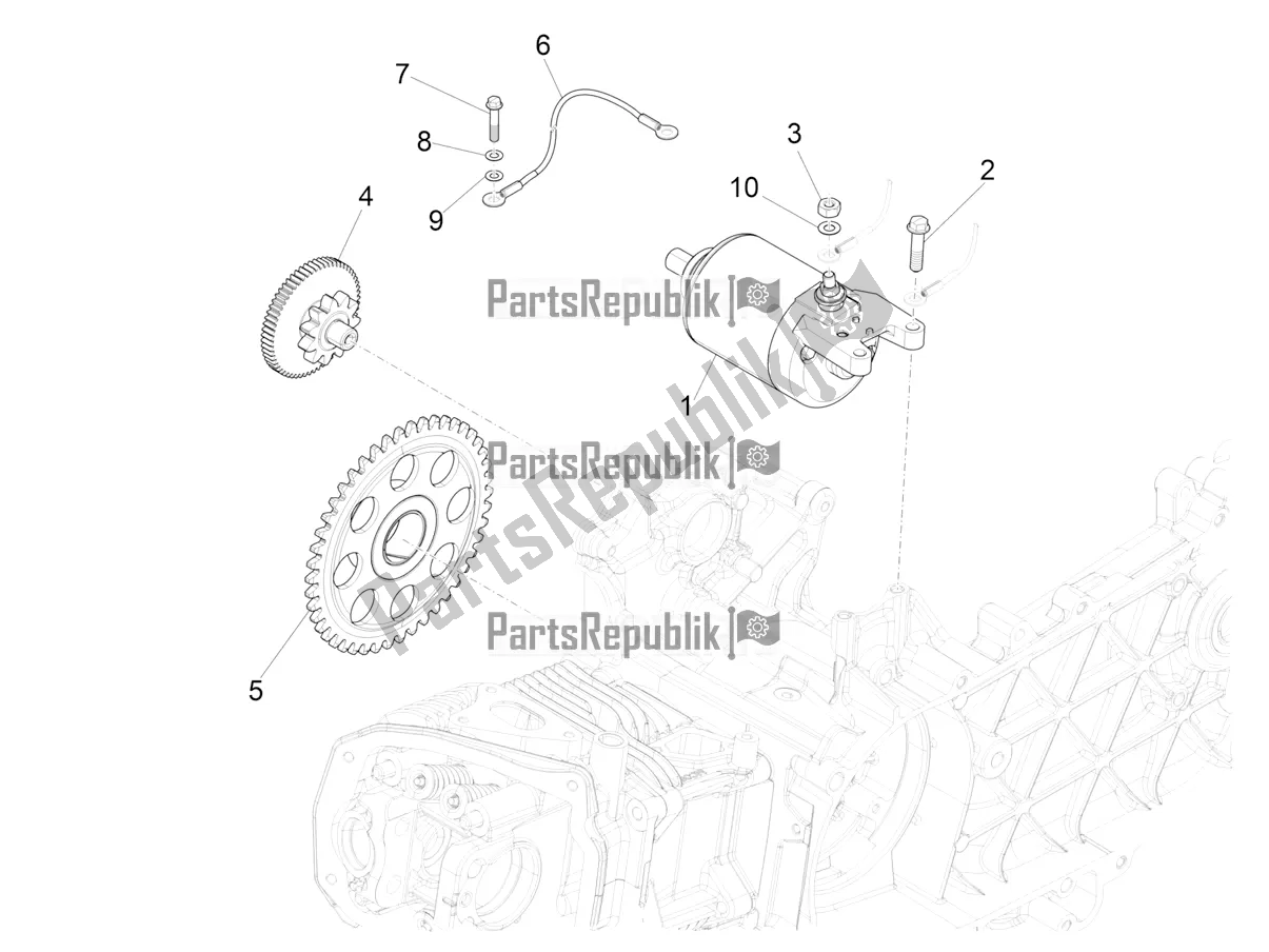 Toutes les pièces pour le Stater - Démarreur électrique du Piaggio Liberty 125 4T Iget Corporate E4 2017-2019 Emea 2019