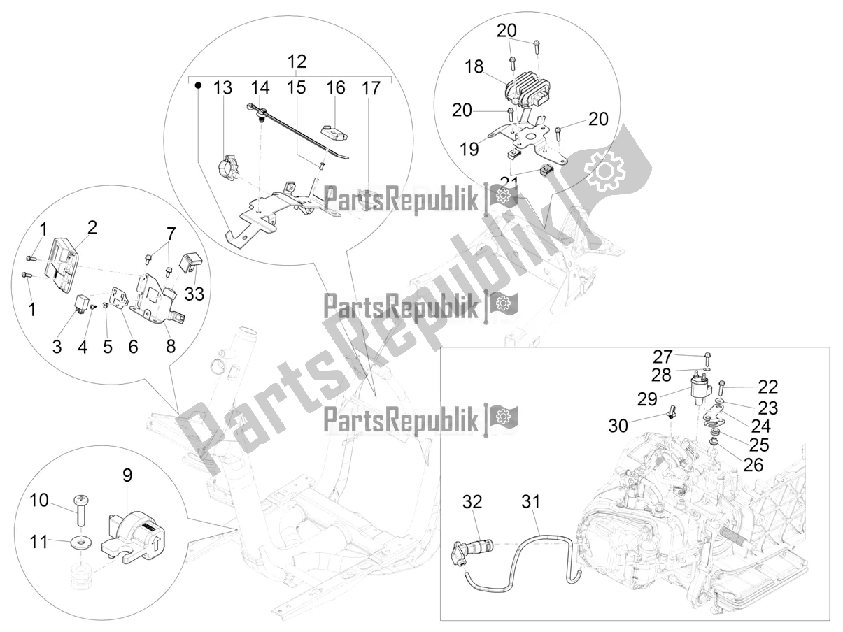 Alle onderdelen voor de Spanningsregelaars - Elektronische Regeleenheden (ecu) - H. T. Spoel van de Piaggio Liberty 125 4T Iget Corporate E4 2017-2019 Emea 2019