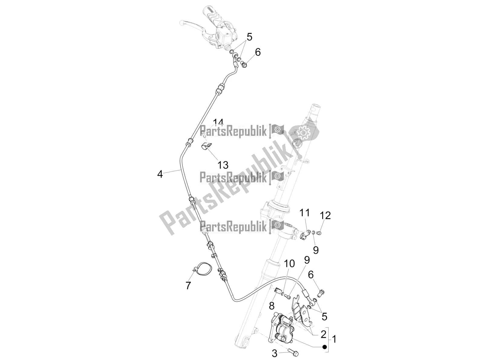 All parts for the Brakes Pipes - Calipers of the Piaggio Liberty 125 Iget 4T 3V IE ABS Apac 2016