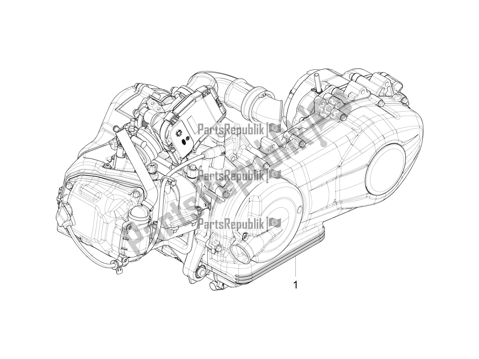 All parts for the Engine, Assembly of the Piaggio Liberty 125 Iget 4T 3V IE ABS Apac 2016