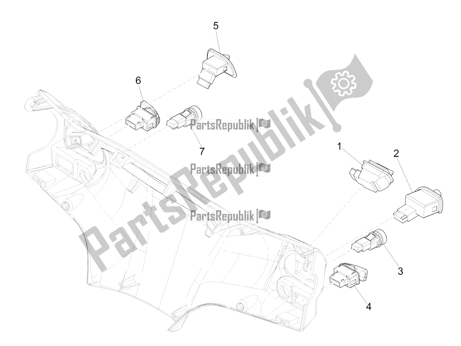All parts for the Selectors - Switches - Buttons of the Piaggio Liberty 125 Iget 4T 3V IE ABS Apac 2016