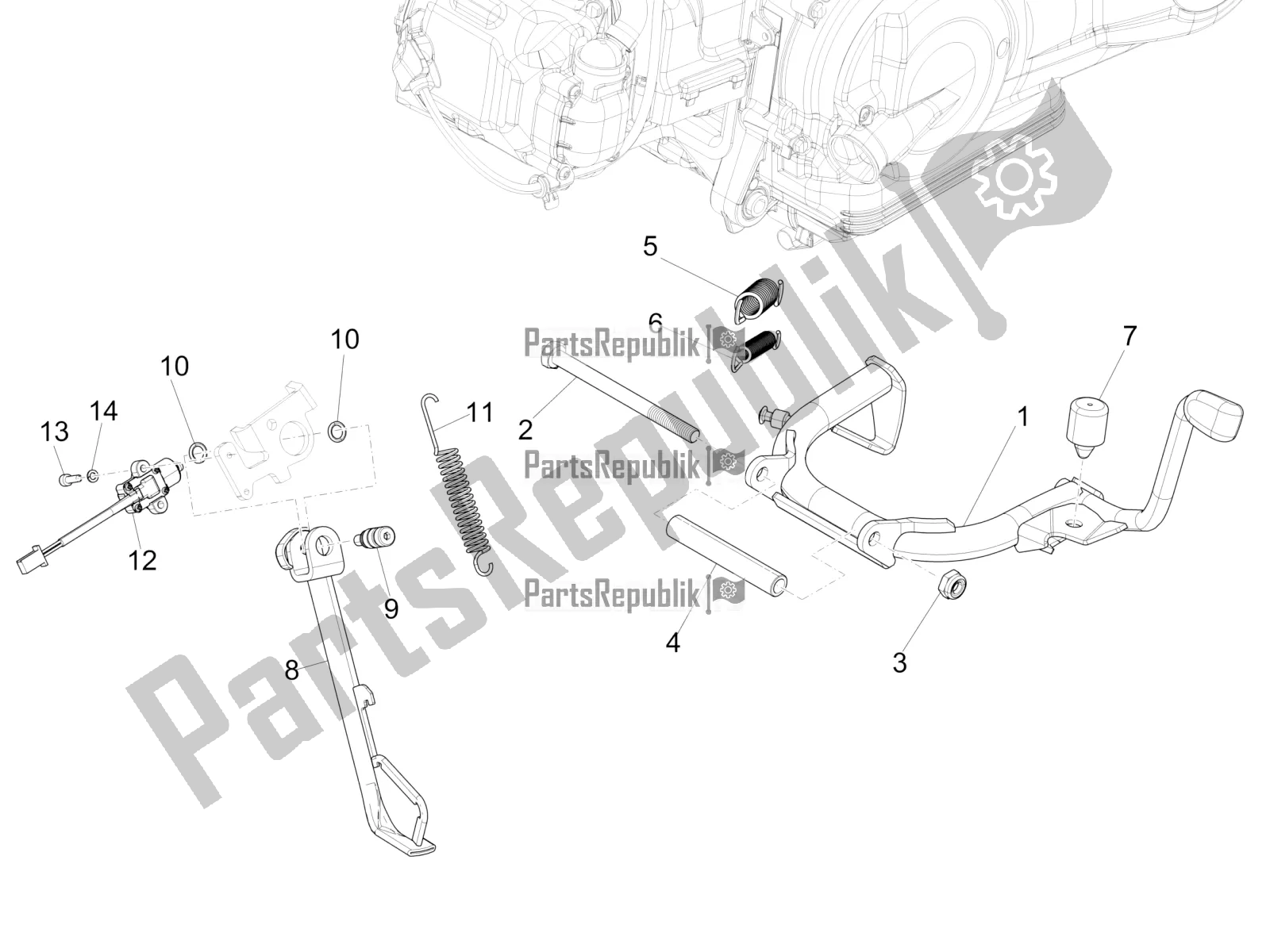Tutte le parti per il Stand / S del Piaggio Liberty 125 Iget 4T 3V IE ABS Apac 2016