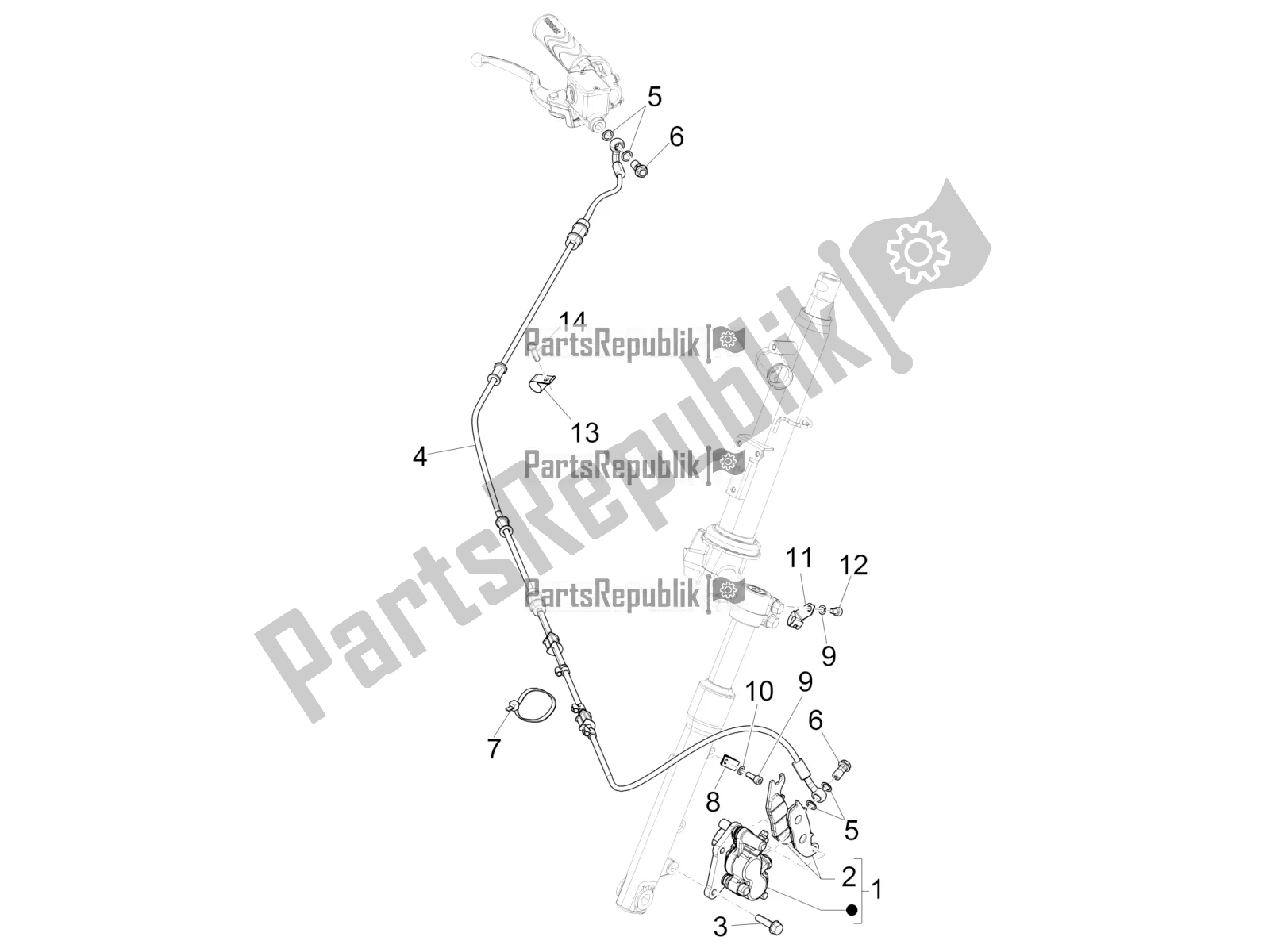All parts for the Brakes Pipes - Calipers of the Piaggio Liberty 125 Iget 4T 3V IE ABS Apac 2017