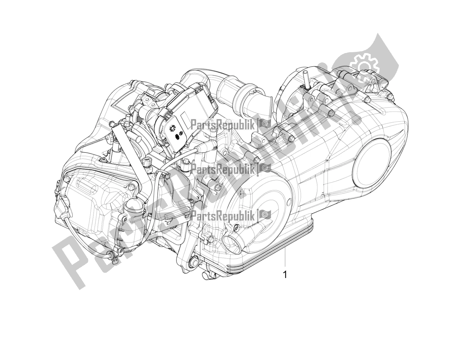 Todas as partes de Montagem De Motor do Piaggio Liberty 125 Iget 4T 3V IE ABS Apac 2017
