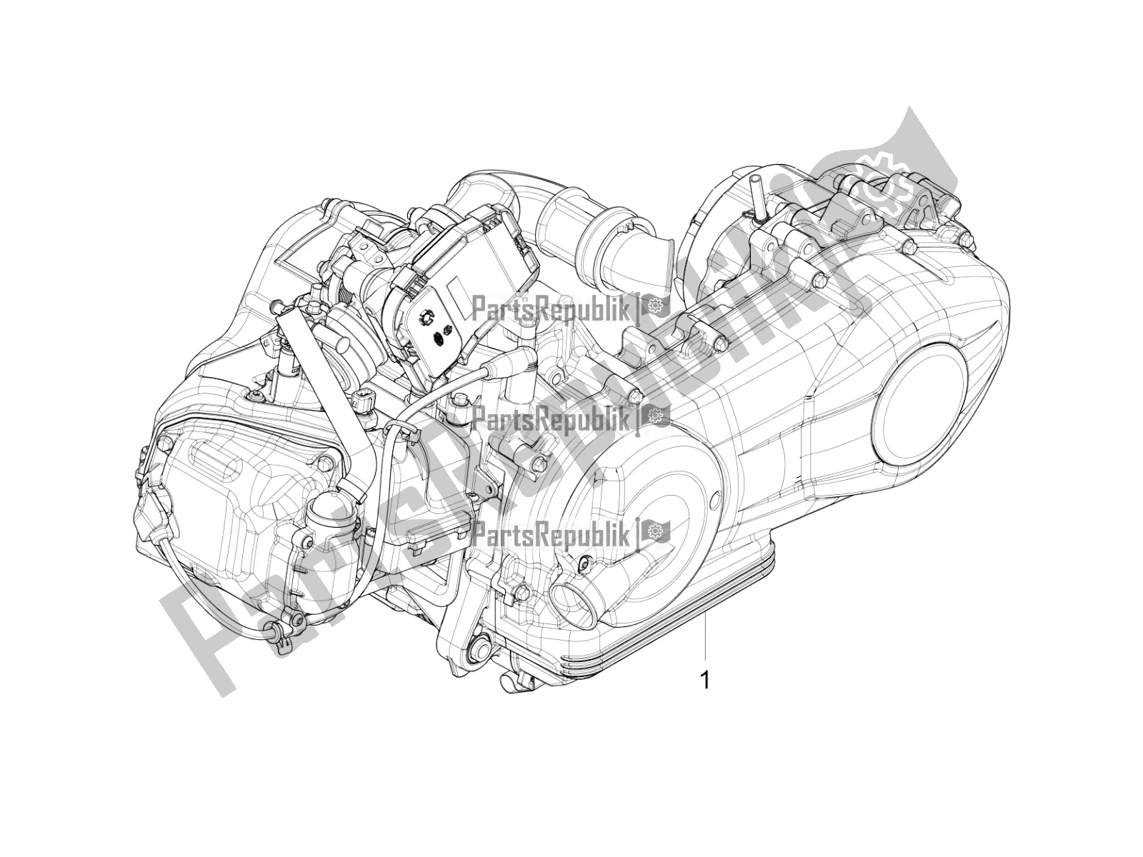 Toutes les pièces pour le Moteur, Assemblage du Piaggio Liberty 125 Iget 4T 3V IE ABS Apac 2017