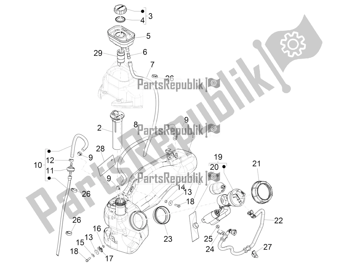 Toutes les pièces pour le Réservoir D'essence du Piaggio Liberty 125 Iget 4T 3V IE ABS Apac 2017