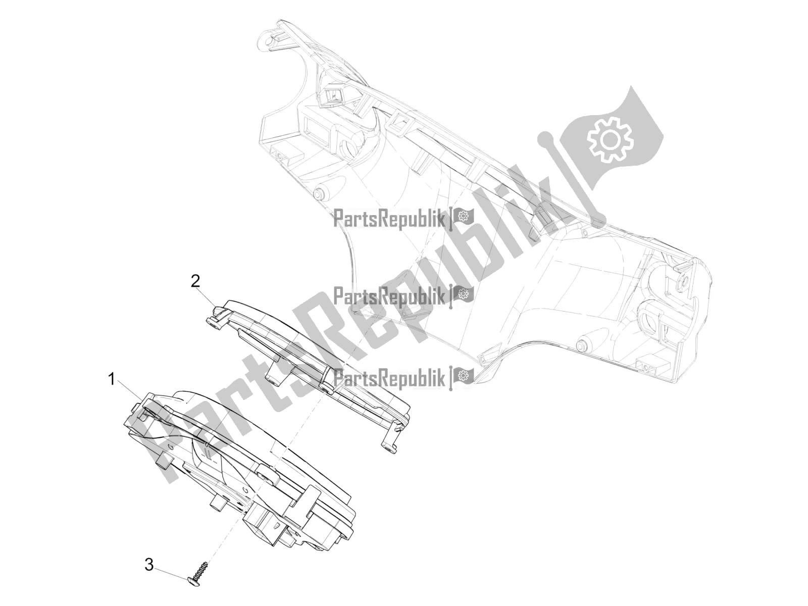 Wszystkie części do Kombinacja Mierników - Cruscotto Piaggio Liberty 125 Iget 4T 3V IE ABS Apac 2017