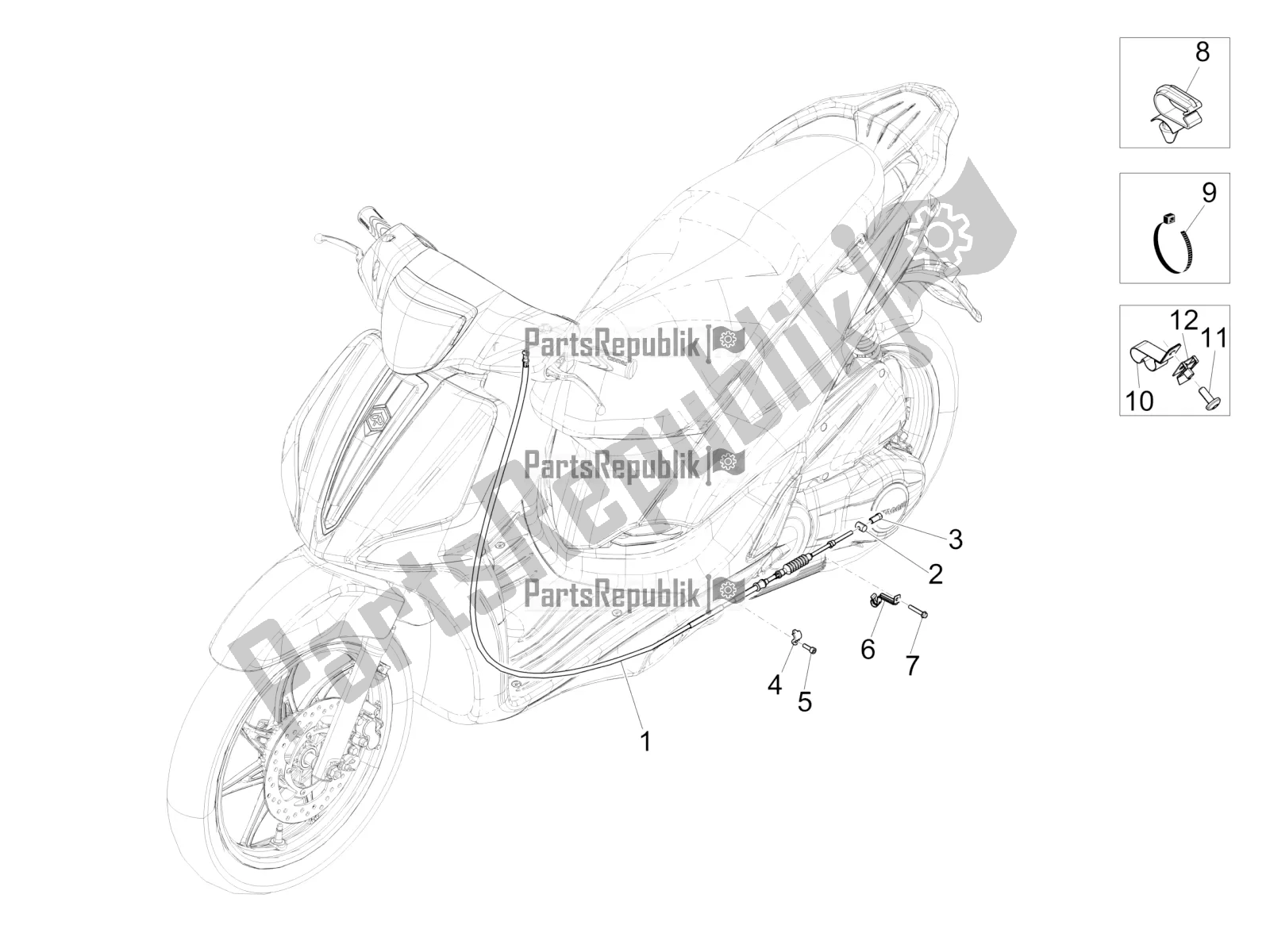 Toutes les pièces pour le Transmissions du Piaggio Liberty 125 Iget 4T 3V IE ABS Apac 2017