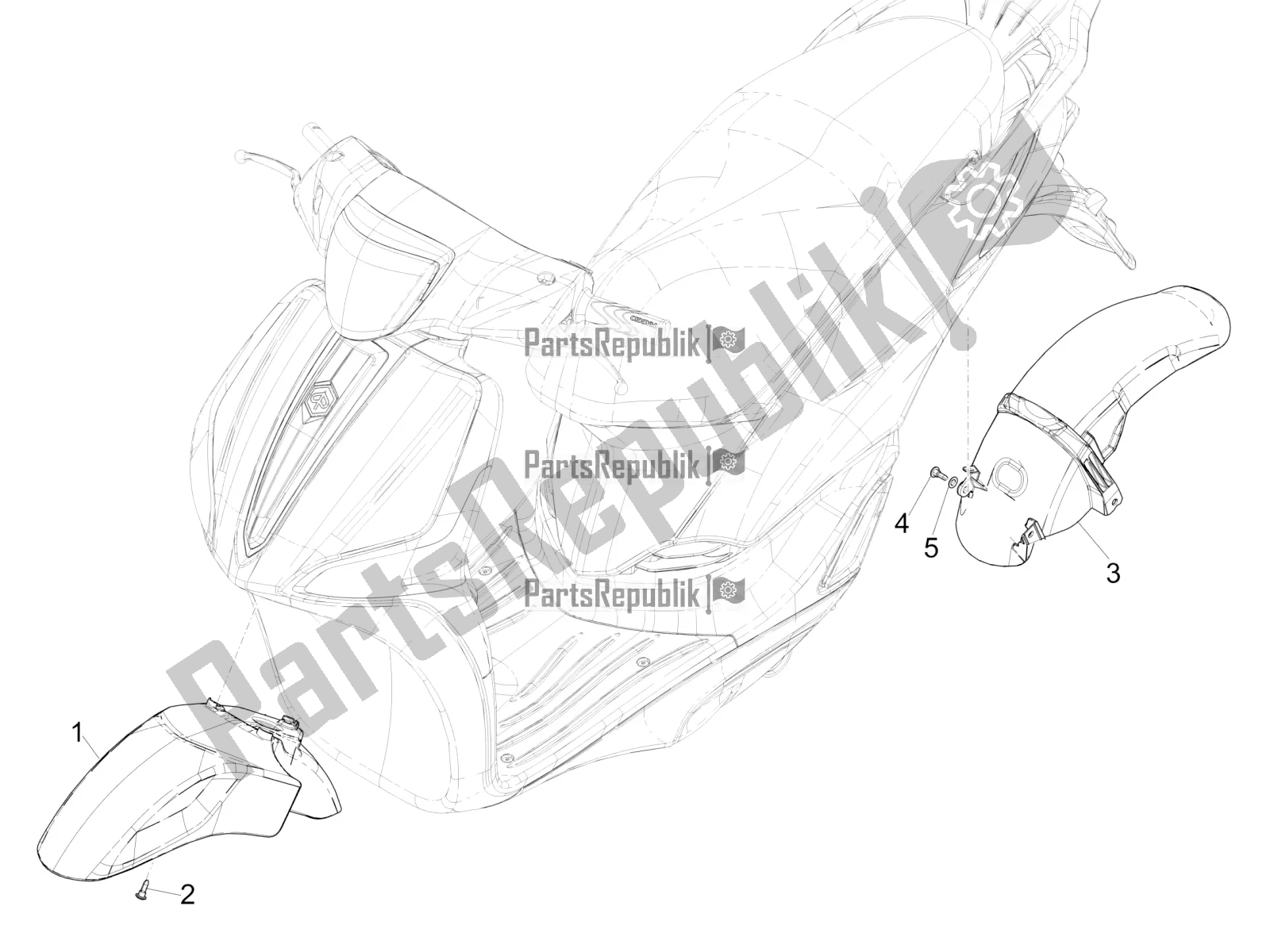 Wszystkie części do Nadkola - B? Otnik Piaggio Liberty 125 Iget 4T 3V IE ABS Apac 2017