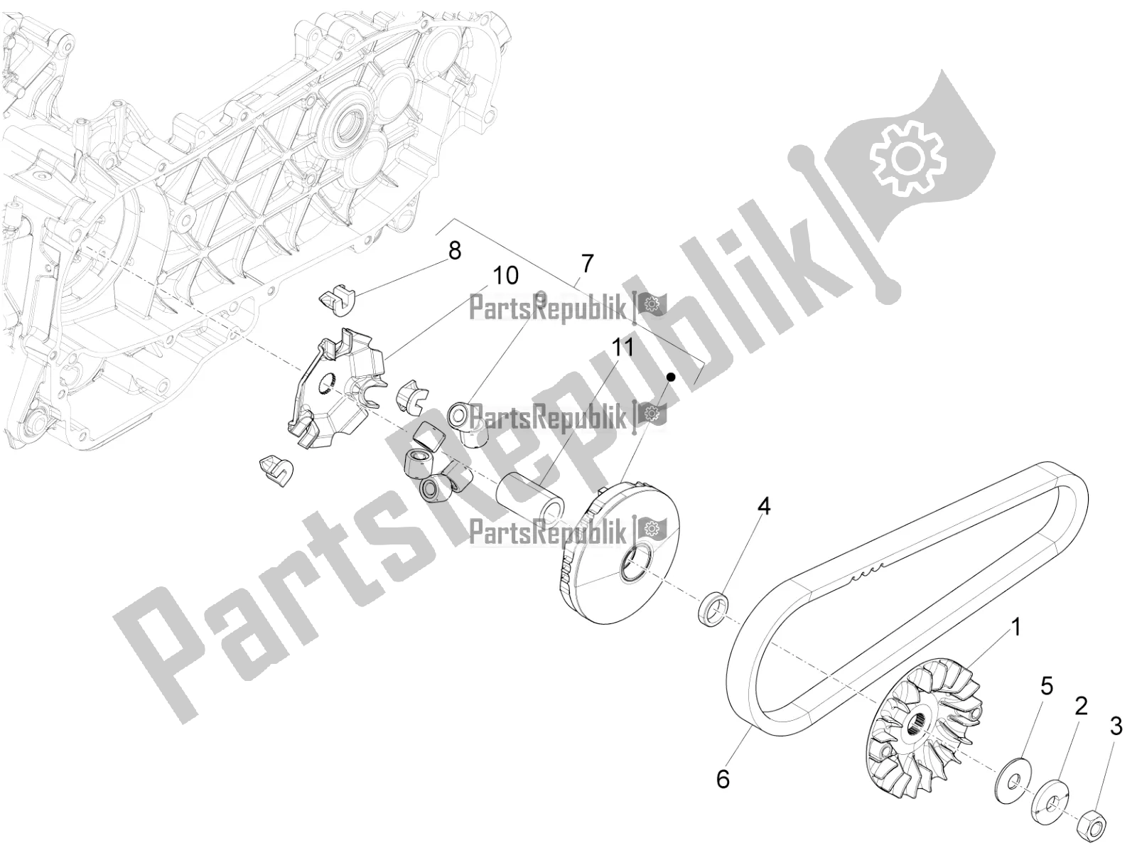 All parts for the Driving Pulley of the Piaggio Liberty 125 Iget 4T 3V IE ABS Apac 2018